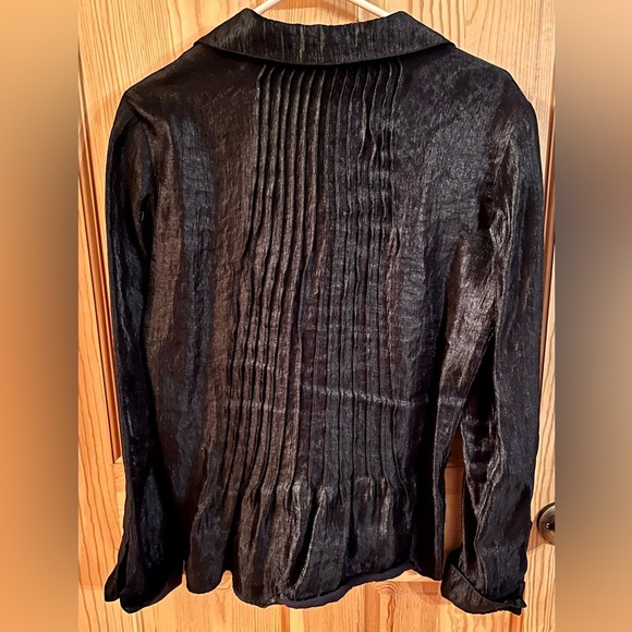 Coldwater Creek Black Women’s Button Blouse SZ 8 Professional Office Easy Care - Picture 13 of 15